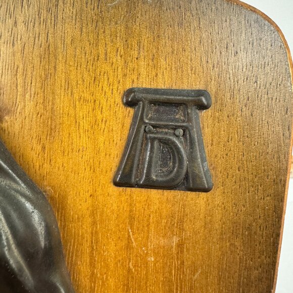 Vtg 1960s Bronze Praying Hands Albrecht Durer Germany on Wood Plaque Religious - Picture 8 of 10